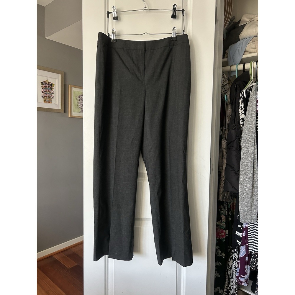 LAFAYETTE 148 New York Dark Gray Virgin Wool Dress Pants Size 10 Straight